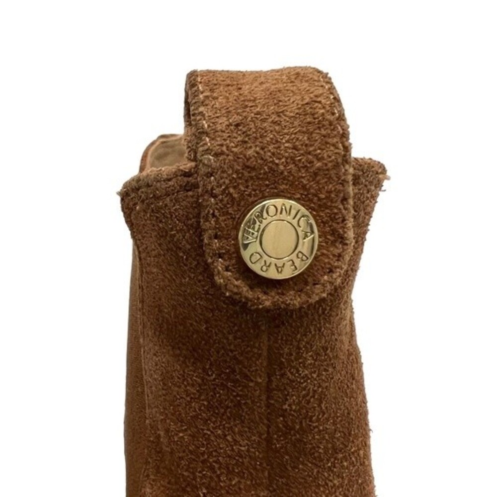 VERONICA BEARD Wedge Chelsea Boots Suede hazel wood Tan Pull on Booties Size 9 - Picture 6 of 12